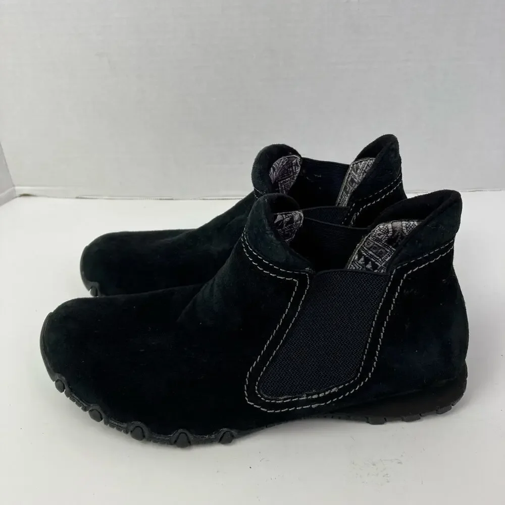 Skechers Relaxed Fit Bikers Londoner Women's Ankle Boots Black Suede Sz 8.5